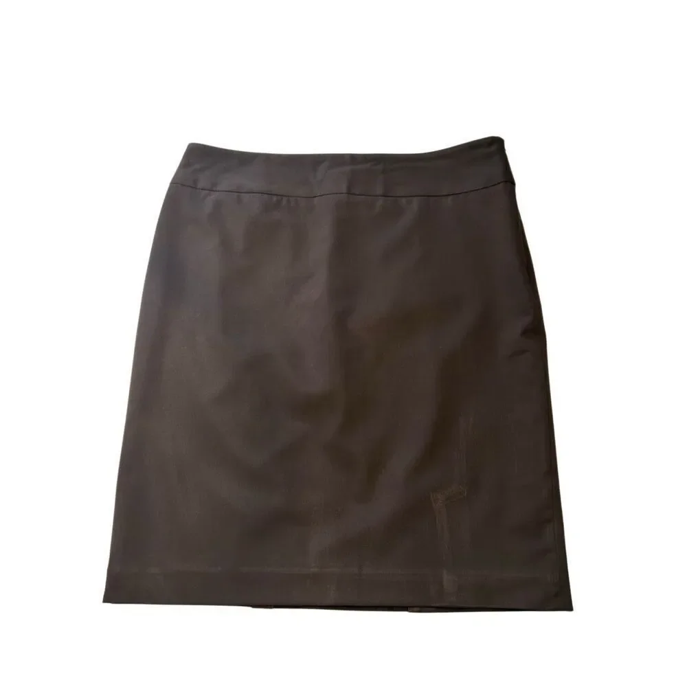 Liz Claiborne Brown Pencil Skirt Size 12 Lined Career Workwear Side Zip Mid-Leng